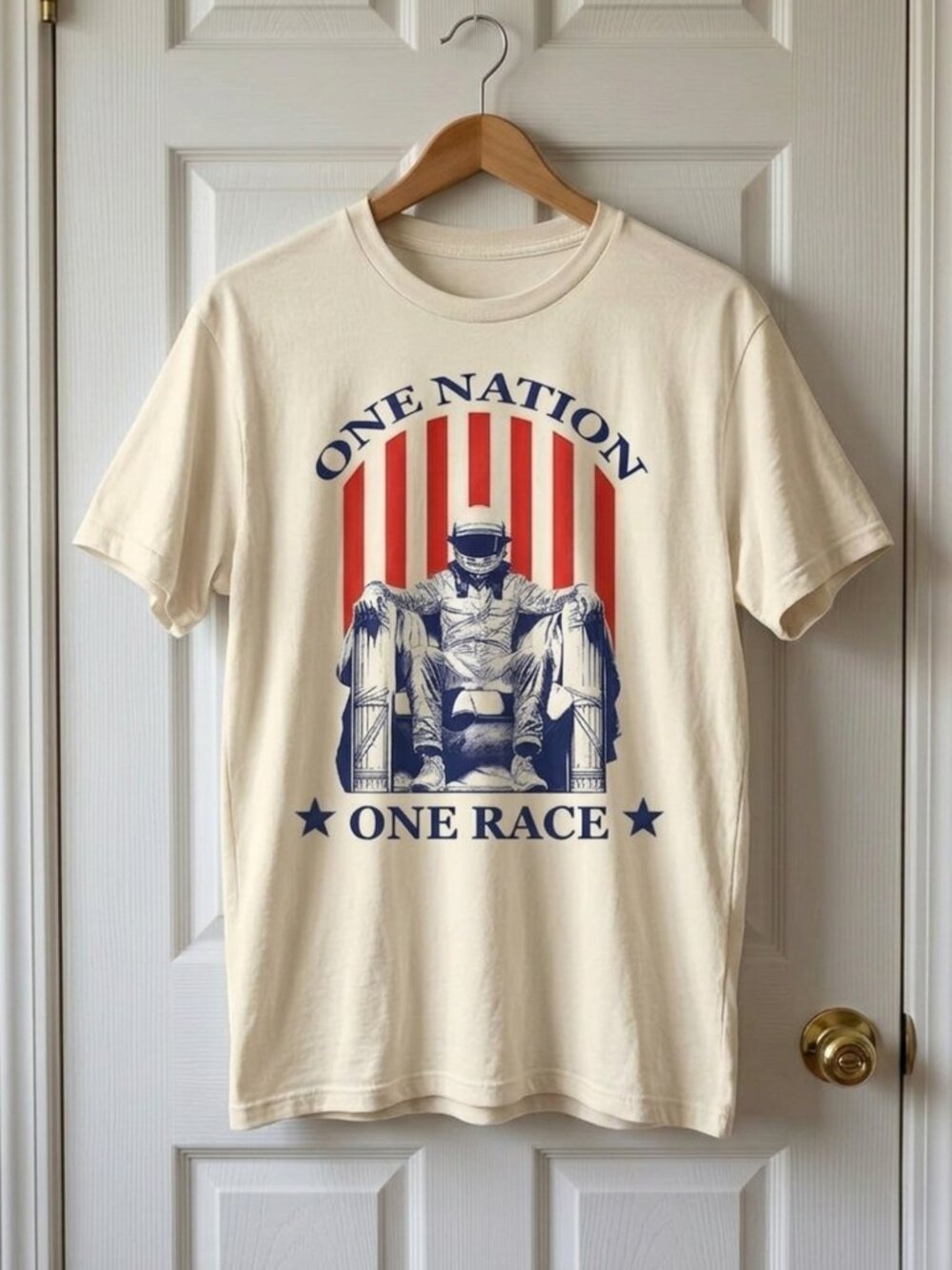 Vintage One Nation One Race NASCAR Graphic Tee Retro Racing Y2K Shirt
